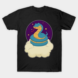 Snake Night Stars Clouds T-Shirt